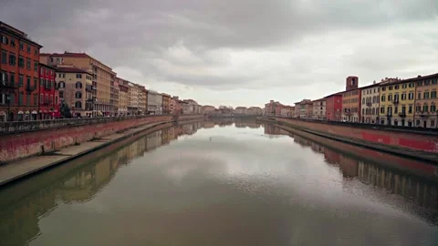 Arno river Pisa central view Stock Footage 296027844
