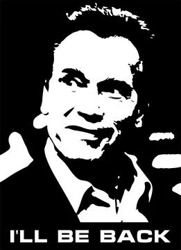 Arnold Schwarzenegger print, creative layout for printing on textiles, souven イラスト素材