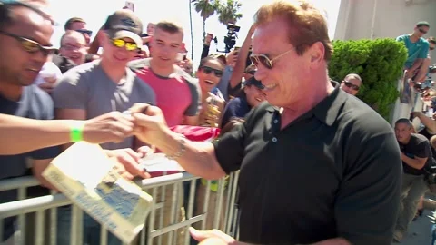 Arnold Schwarzenegger Visits Camp Pendleton, Oceanside - 14 Jun 2015 Stock Footage 205334727