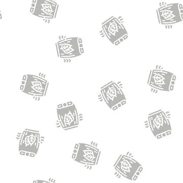 Aroma adding air filter glyph vector seamless pattern Stock Illustration