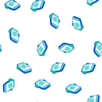 Aroma adding air filter isometric icon seamless pattern Stock Illustration