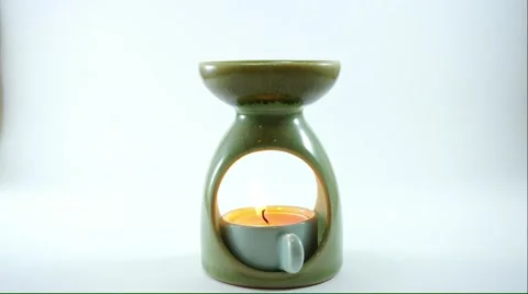 Aroma burner with white background Stock Footage 50154242