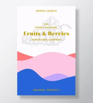 Aroma candle vector label template. Fruits and berries scent from local Stock Illustration