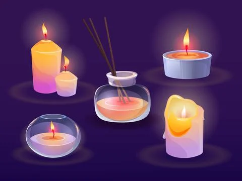 Aroma candles and scent diffuser set Stockillustratie