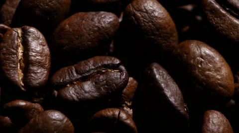 Aroma of coffee beans. Rotating. Close up Video stock 68993204