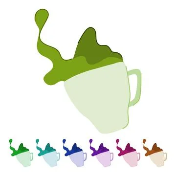 Aroma coffee cup splash vector cartoon graphic Stock-Illustration