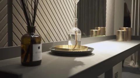 Aroma diffuser and dressing table decor Stock Footage 273141795
