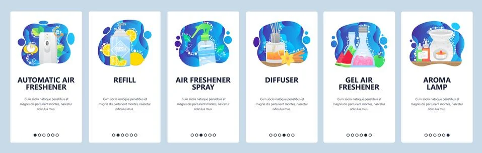 Aroma diffuser, automatic air freshener, aroma lamp, spray. Mobile app Stock Illustration