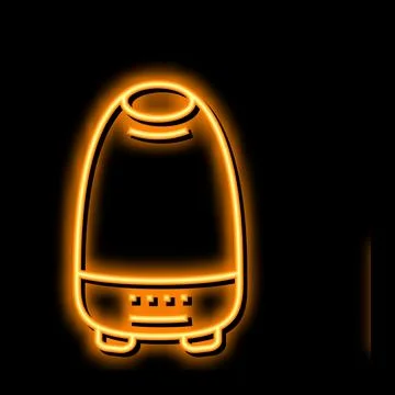 Aroma diffuser bottle perfume neon glow icon illustration Stock Illustration