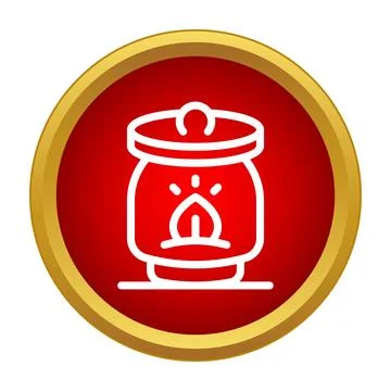 Aroma diffuser burning icon in red circle イラスト素材