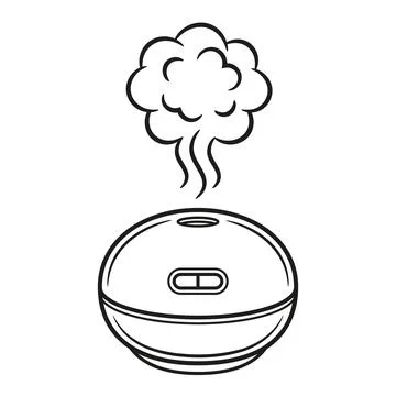 Aroma diffuser essential oil, humidifier purifier air, home steam cleaner icon Stock Illustration