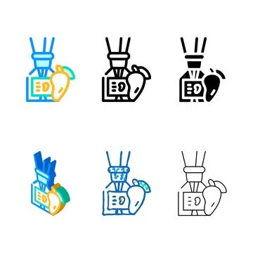 Aroma diffuser mango color simplified icon vector Stock Illustration