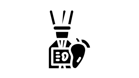 Aroma diffuser mango glyph icon animation Stock Footage 166926117