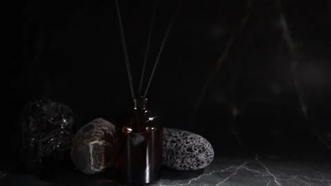 Aroma diffuser with natural stones, tranquil spa atmosphere, essential oil .. Stock Footage 262946575