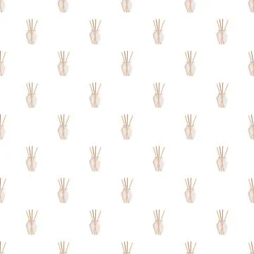 Aroma diffuser reed bottle seamless pattern background Stock Illustration