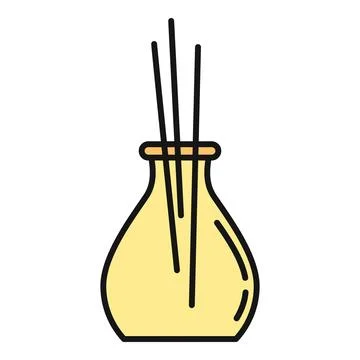 Aroma diffuser reed sticks distributing fragrance Illustrazione stock