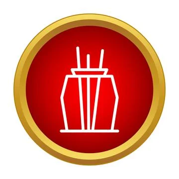 Aroma diffuser reed sticks icon in red circle 库存插图