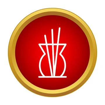 Aroma diffuser sticks in vase icon red circle イラスト素材