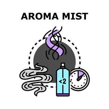 Aroma mist diffusing fragrance for air freshness concept Stock Illustration