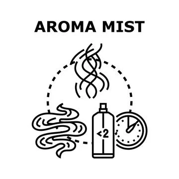 Aroma mist diffusing fragrance for air freshness concept Stock Illustration