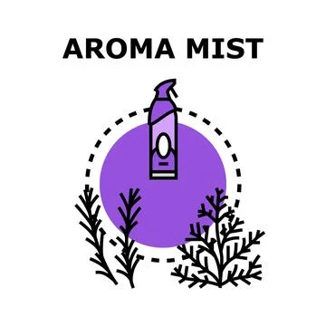 Aroma mist spray creating pleasant scent concept Stock Illustration