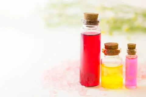 Aroma oils set Stock Photos