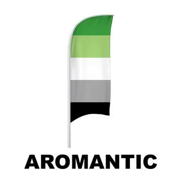 Aromantic Pride Curved Vertical Flag Vector - Symbol of Gender Diversity Illustrazione stock