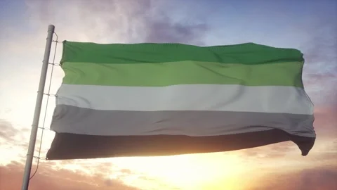 Aromantic pride flag waving in the wind,... | Stock Video | Pond5