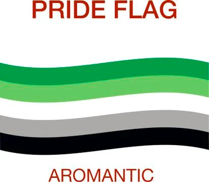 Aromantic pride flag on white background. Pride symbol.The official symbol of Stock Illustration