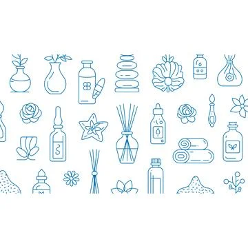 Aromatherapy and Spa Line Icon Set Vector Collection Ilustración de archivo