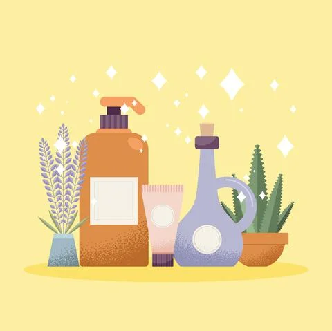 Aromatherapy and spa objects Stock Illustration