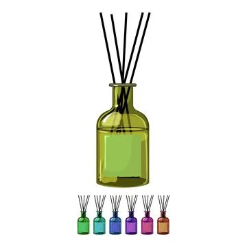 Aromatherapy aroma sticks cartoon vector graphic 库存插图