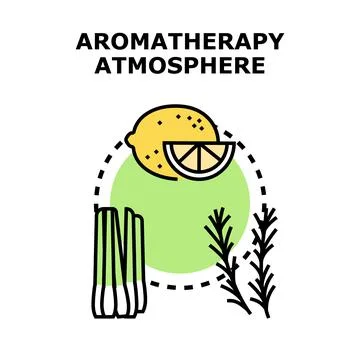 Aromatherapy atmosphere featuring natural herb and citrus Stock Illustration