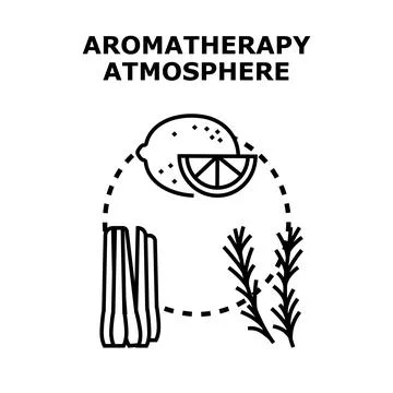 Aromatherapy atmosphere featuring natural herb and citrus Stock Illustration