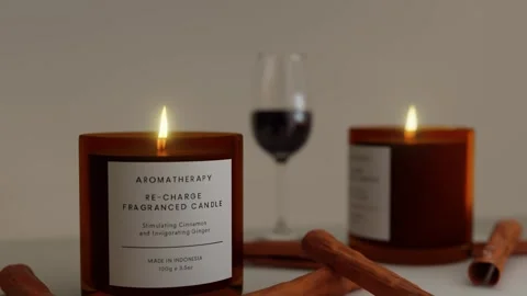 Aromatherapy Candle with Cinnamon Video stock 315655583