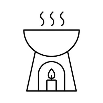 Aromatherapy cauldron line style icon 스톡 일러스트