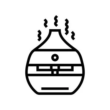 Aromatherapy diffuser recovery wellness line icon vector illustration Stock Illustration