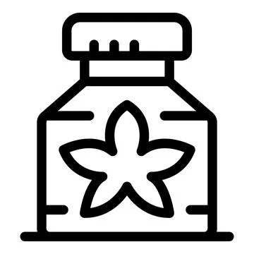 Aromatherapy essential oil glass jar with flower logo Stock Illustration