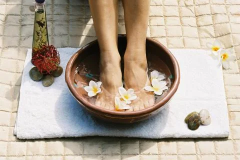 Aromatherapy footsoak Stock Photos