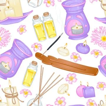 Aromatherapy pattern spa Stock Illustration