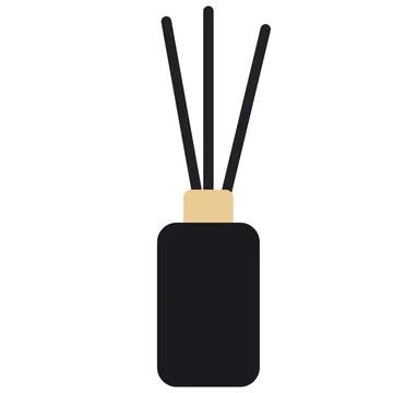 Aromatherapy reed diffuser icon. Home fragrance with yellow liquid perfume .. Illustrazione stock