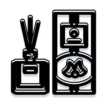 Aromatherapy reed diffuser with a room fragrance icon Ilustração Stock