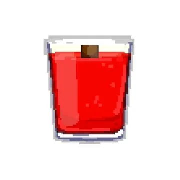 Aromatherapy scented candle pixel art vector illustration Stock Illustration