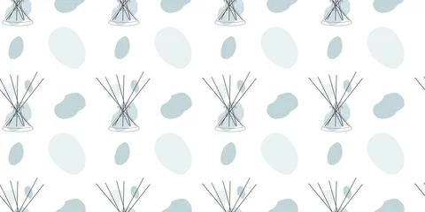 Aromatherapy seamless pattern. Aroma diffuser, essential oil for home. Vector Stock Illustration