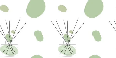 Aromatherapy seamless pattern. Aroma diffuser, essential oil for home. Vect.. Illustrazione stock