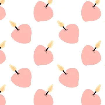 Aromatherapy Seamless Pattern with Vector Candles Stock Illustration