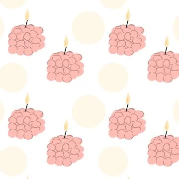 Aromatherapy Seamless Pattern with Vector Candles Stock Illustration
