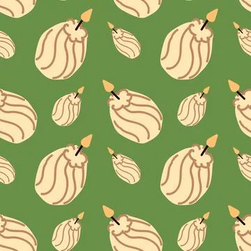 Aromatherapy Seamless Pattern with Vector Candles Stock Illustration