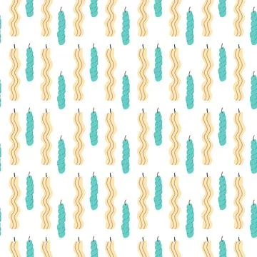 Aromatherapy Seamless Pattern with Vector Candles Stock Illustration