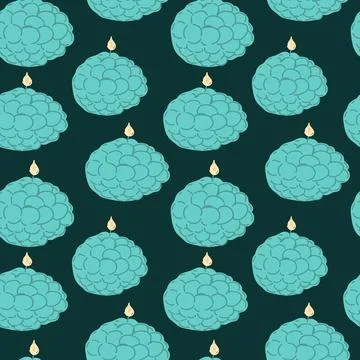 Aromatherapy Seamless Pattern with Vector Candles Stock Illustration